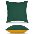 Poszewka bawełniana na poduszkę musztardowo ciemno-zielona 40x40