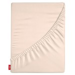 Prześcieradło z gumką na wysoki materac 140x200 cm grube 100% bawełna beżowe