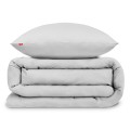 Pościel bawełniana jasnoszara 140x200 + 70x80