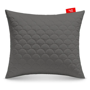 OUTLET Poduszka 60x70 cm szara, antyalergiczna, pikowana, gruba z zamkiem