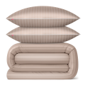 Pościel adamaszkowa 160x200 cm + 2x 70x80 cm beżowa - 100% bawełna premium