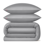 Pościel adamaszkowa 200x220 cm + 2x 70x80 cm szara - 100% bawełna premium