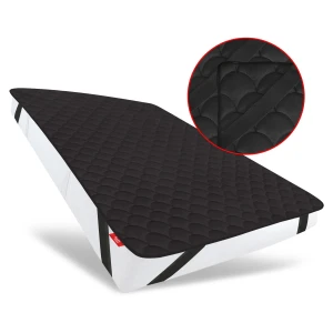 OUTLET Nakładka na materac 180x200 cm czarna - topper nawierzchniowy 