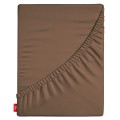 OUTLET Prześcieradło z gumką na wysoki materac 160x200 cm grube 100% bawełna brązowe 