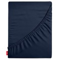 OUTLET Prześcieradło z gumką 120x200 cm grube 100% bawełna granatowe