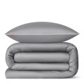 OUTLET Pościel satynowa 140x200 cm + 1x 70x80 cm szara - 100% bawełna premium