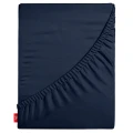 OUTLET Prześcieradło z gumką 80x200 cm, grube, 100% bawełna, granatowe