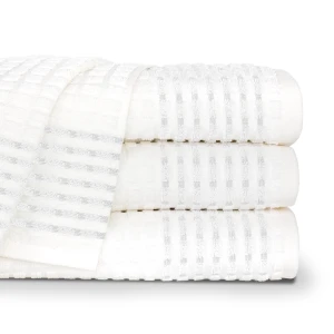 OUTLET Ręcznik bawełniany DREAM PLUSH 50x100 z szarym wykończeniem
