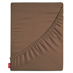 Prześcieradło z gumką 160x200 cm grube 100% bawełna brązowe