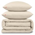 Pościel bawełniana piaskowy beż 160x200 + 2x 70x80 