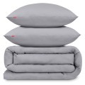 Pościel bawełniana stalowy szary 160x200 + 2x 50x70